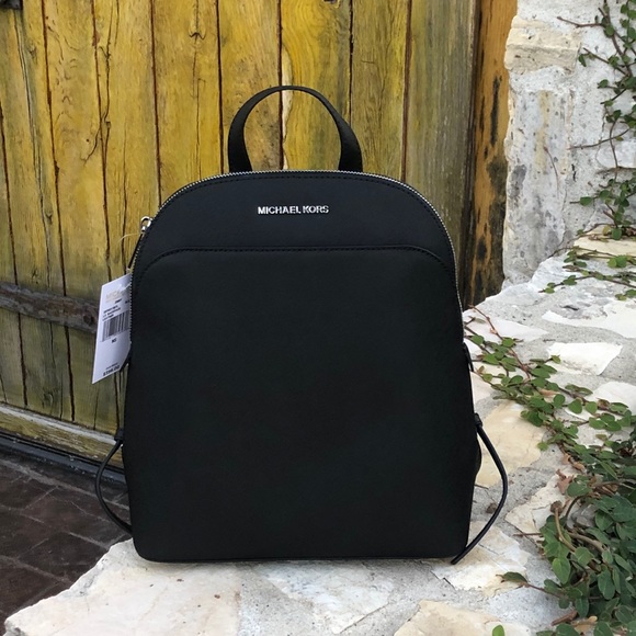Michael Kors Handbags - NWT Michael Kors LG Emmy Backpack black silver